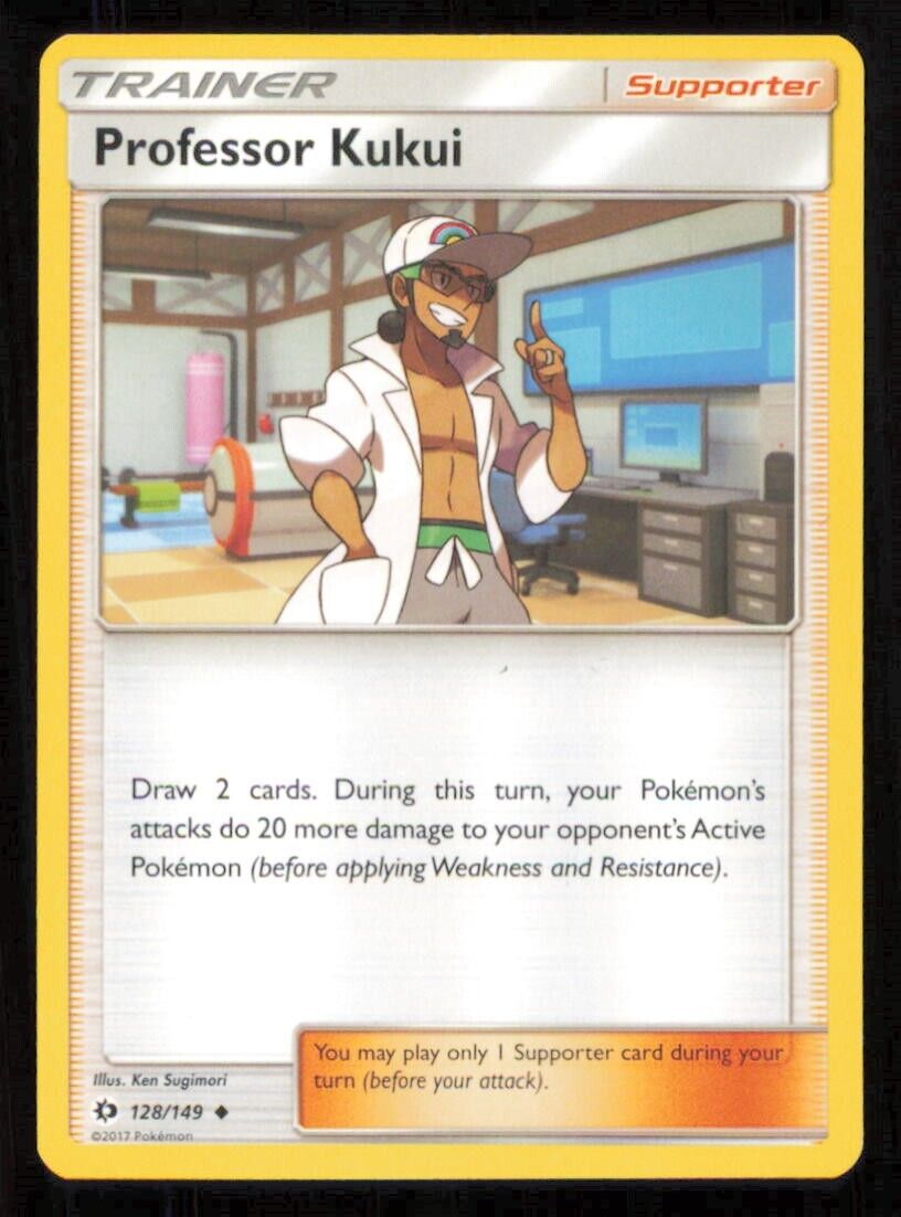 PROFESSOR KUKUI 128/149 POKEMON CARD ENGLISH SM BASE SET TRAINER UNCOMMON NM