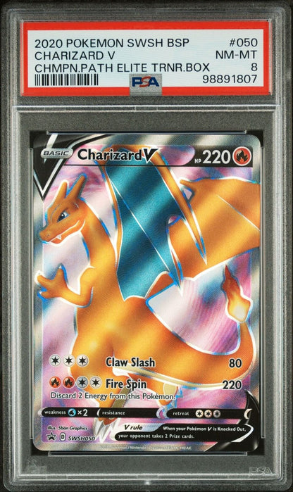 Charizard V SWSH050 PSA 8 POKEMON CARD ENGLISH SWSH BLACK STAR PROMO FULL ART