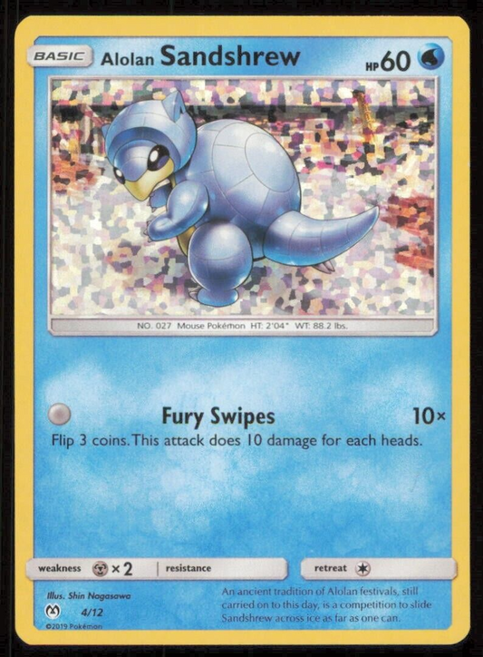 ALOLAN SANDSHREW 4/12 POKEMON CARD ENGLISH SM SUN MOON MCDONALD'S PROMO HOLO NM