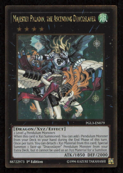 MAJESTER PALADIN DRACOSLAYER PGL3-EN079 YUGIOH CARD ENGLISH HOLO GOLD RARE  LP+