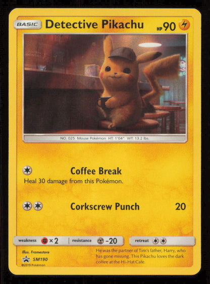 Detective Pikachu SM190 POKEMON CARD ENGLISH SM MOVIE BLACK STAR PROMO HOLO