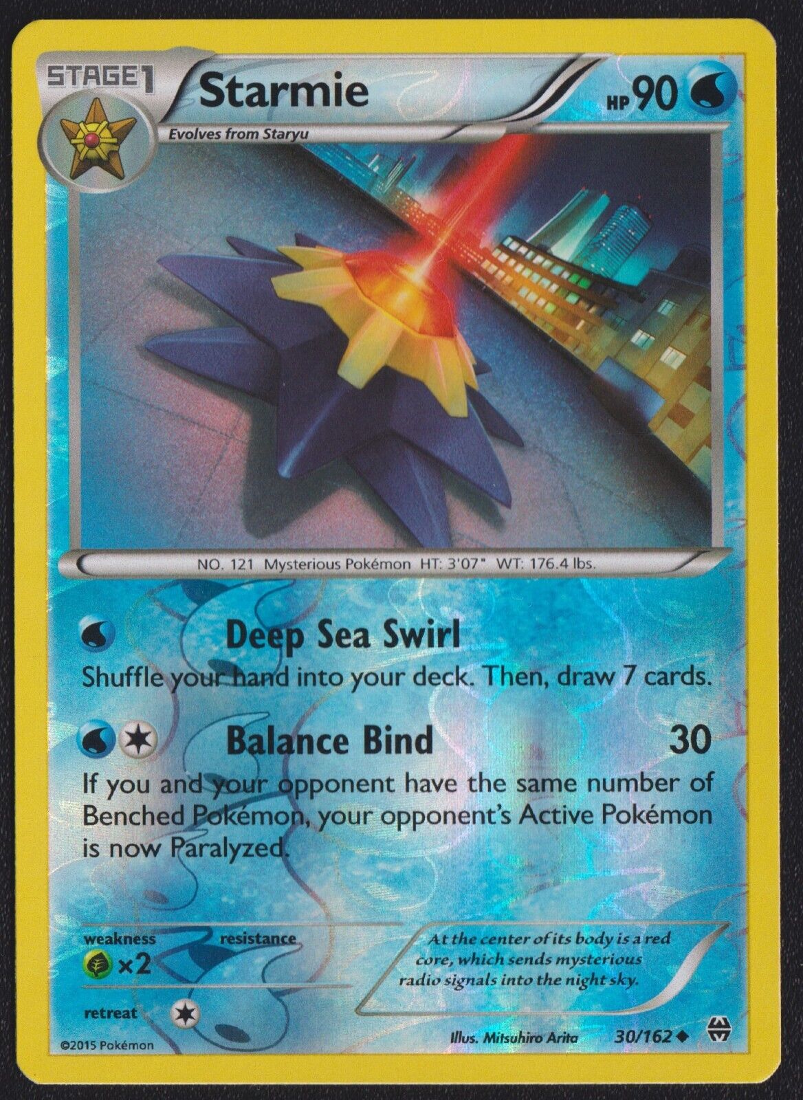 Starmie 30/162 U POKEMON CARD ENGLISH XY BREAKHROUGH REVERSE HOLO RARE