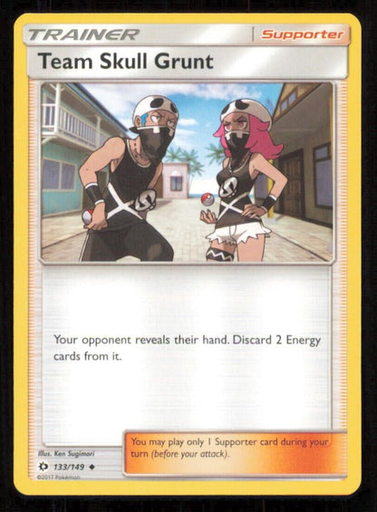 TEAM SKULL GRUNT 133/149 POKEMON CARD ENGLISH SM BASE SET TRAINER NM