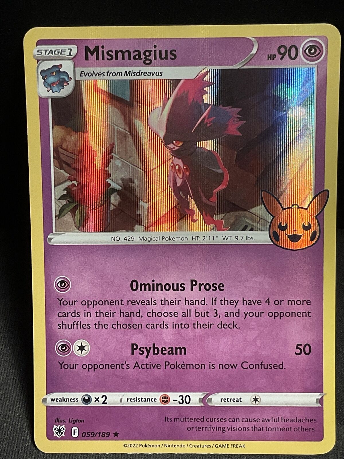 Holo Mismagius 059/189 Trick or Trade Halloween (played)