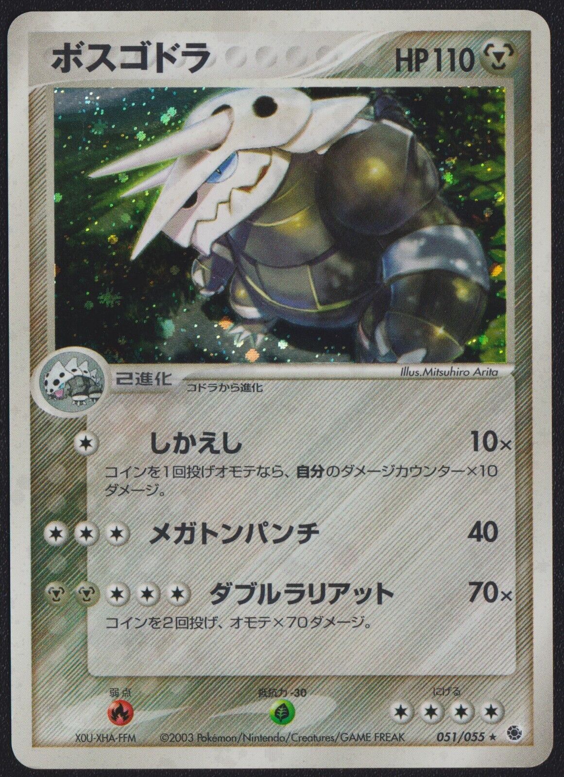 AGGRON 051/055 POKEMON CARD JAPANESE EX RUBY & SAPPHIRE HOLO RARE