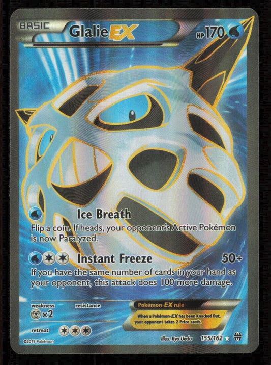 GLALIE EX 155/162 POKEMON CARD ENGLISH XY BREAKTHROUGH FULL ART PLAYED