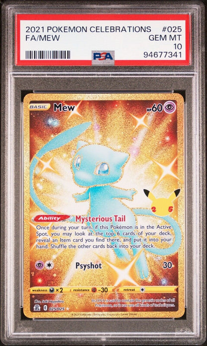 SHINY MEW 025/025 PSA 10 POKEMON CARD ENGLISH SWSH CELEBREATION 25th ANNIVERSARY