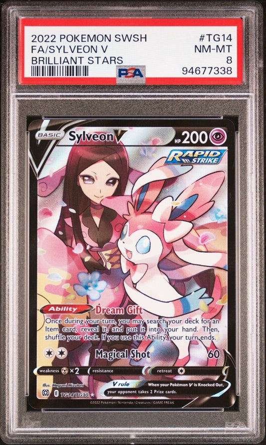 SYLVEON V TG14/TG30 PSA 10 POKEMON CARD  ENGLISH SWSH BRILLIANT STARS FULL ART