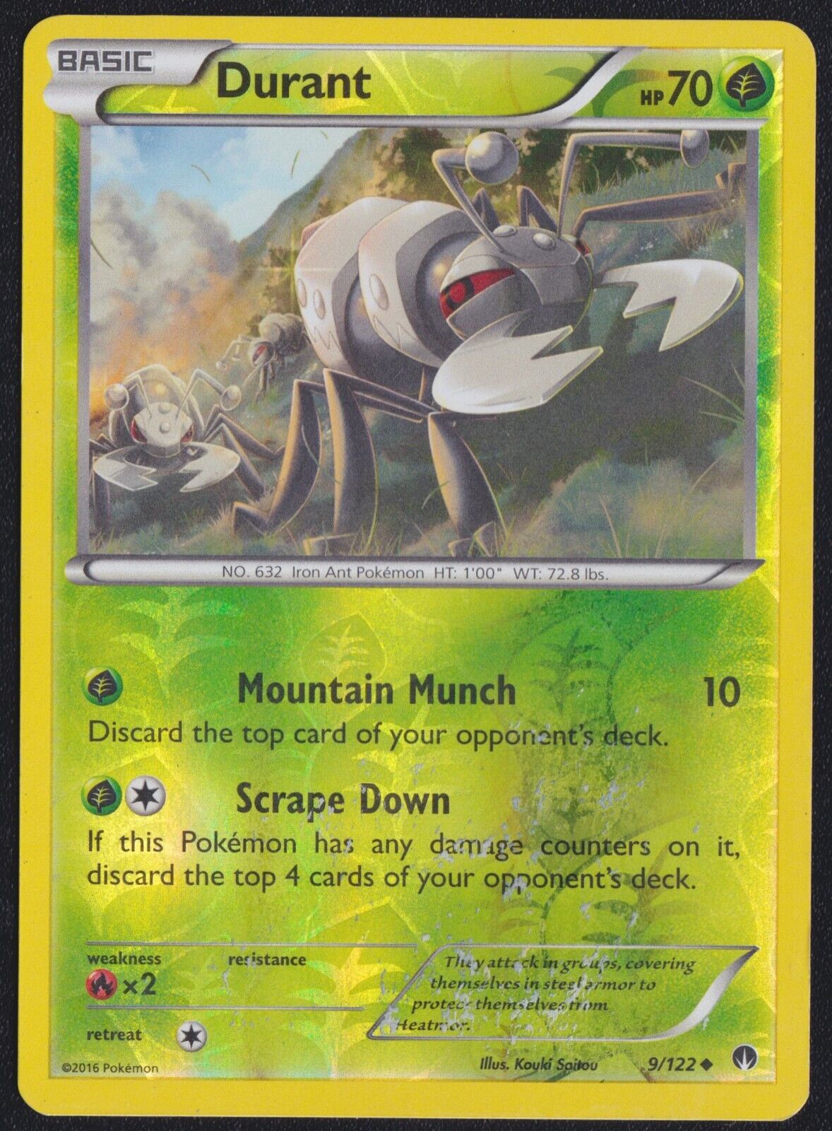 Durant 9/122 - POKEMON CARD ENGLISH REVERSE HOLO XY BREAKPOINT - DAMAGED