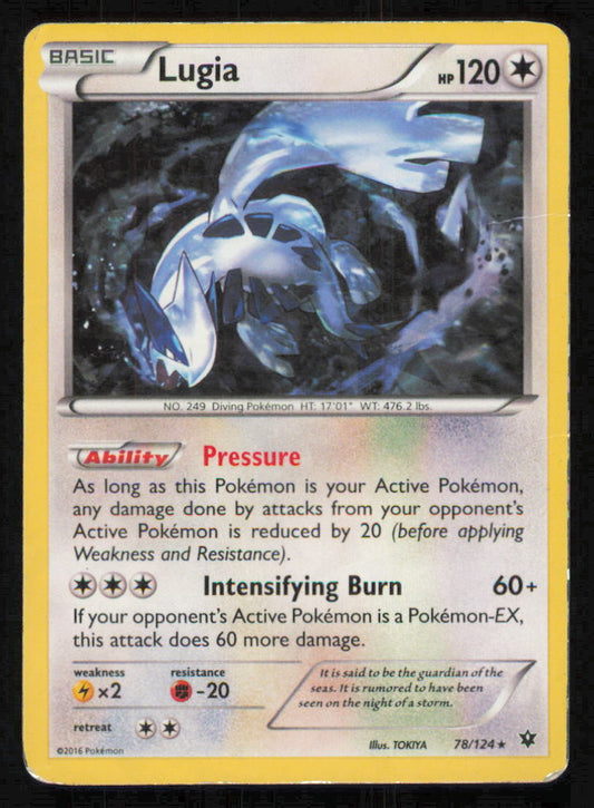 Lugia 78/124 POKEMON CARD ENGLISH XY FATES COLLIDE CRACKED ICE HOLO RARE