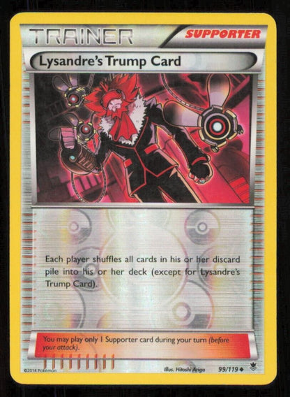 LYSANDRE'S TRUMP CARD 99/119 POKEMON CARD ENGLISH XY PHANTOM FORCES RVRSE PLAYED