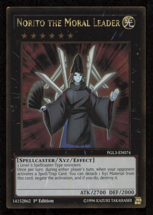 NORITO THE MORAL LEADER YUGIOH CARD ENGLISH GOLD RARE  NM 