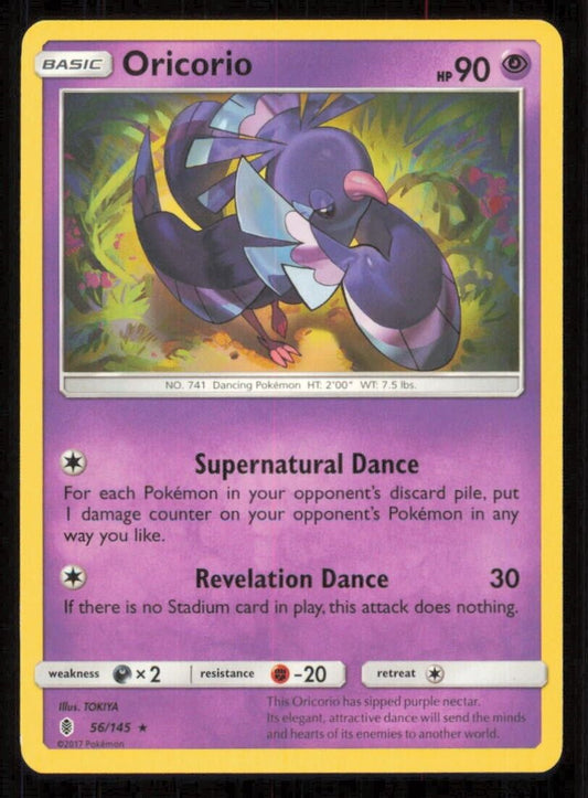 ORICORIO 56/145 POKEMON CARD ENGLISH SM GUARDIANS RISING RARE NM