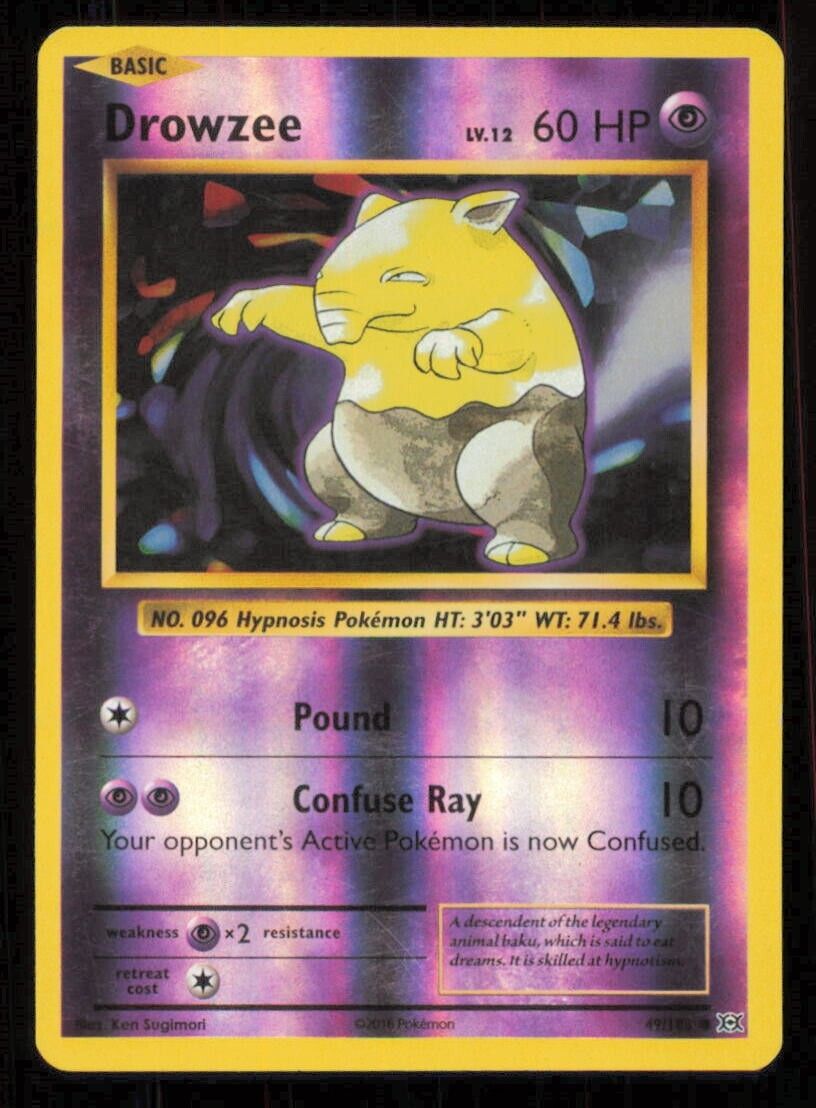 DROWZEE 49/108 POKEMON CARD ENGLISH XY EVOLUTIONS REVERSE COMMON LP