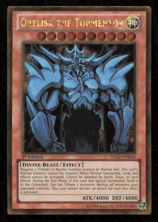 OBELISK THE TORMENTOR PGLD-EN030 YUGIOH CARD ENGLISH GOLD SECRET RARE HOLO NM