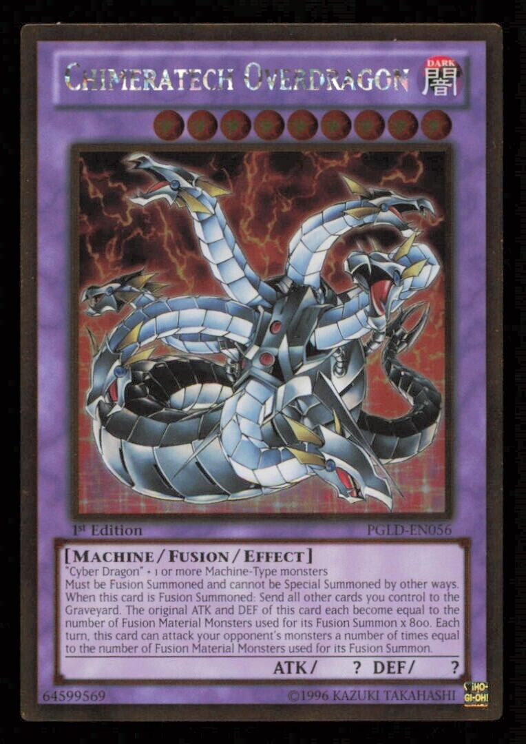 CHIMERATECH OVERDRAGON PGLD-EN056 YUGIOH CARD ENGLISH HOLO GOLD RARE 1st ED LP