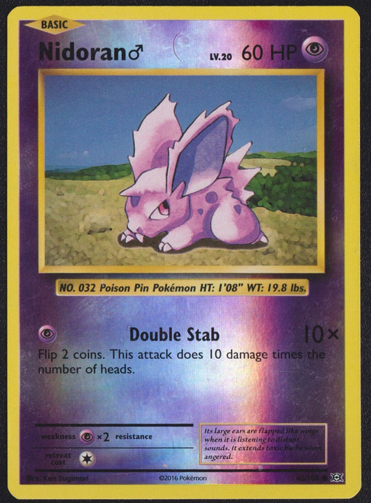 Nidoran 43/108 POKEMON CARD ENGLISH XY EVOLUTIONS REVERSE HOLO COMMON