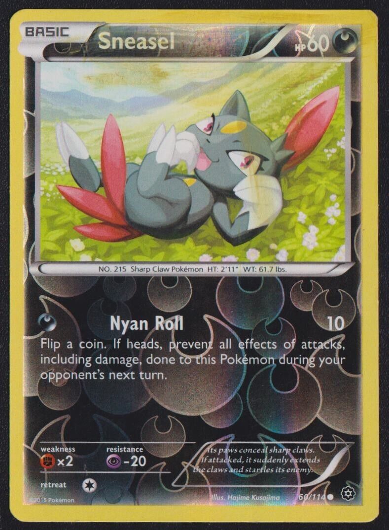 Sneasel 60/114 POKEMON CARD ENGLISH XY STEAM SIEGE REVERSE HOLO RARE - PLAYED