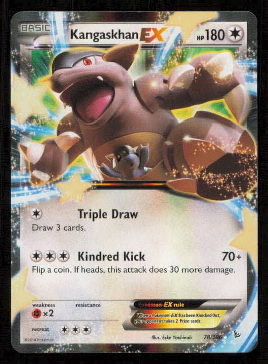 KANGASKHAN EX 78/108 POKEMON CARD ENGLISH XY FLASHFIRE HOLO ULTRA RARE PLAYED