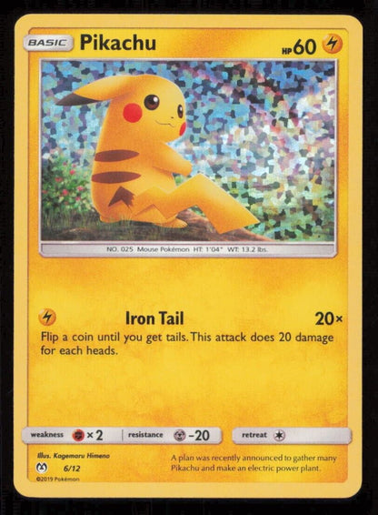 PIKACHU 6/12 POKEMON CARD ENGLISH MCDONALD'S PROMO HOLO 2019 SM LP