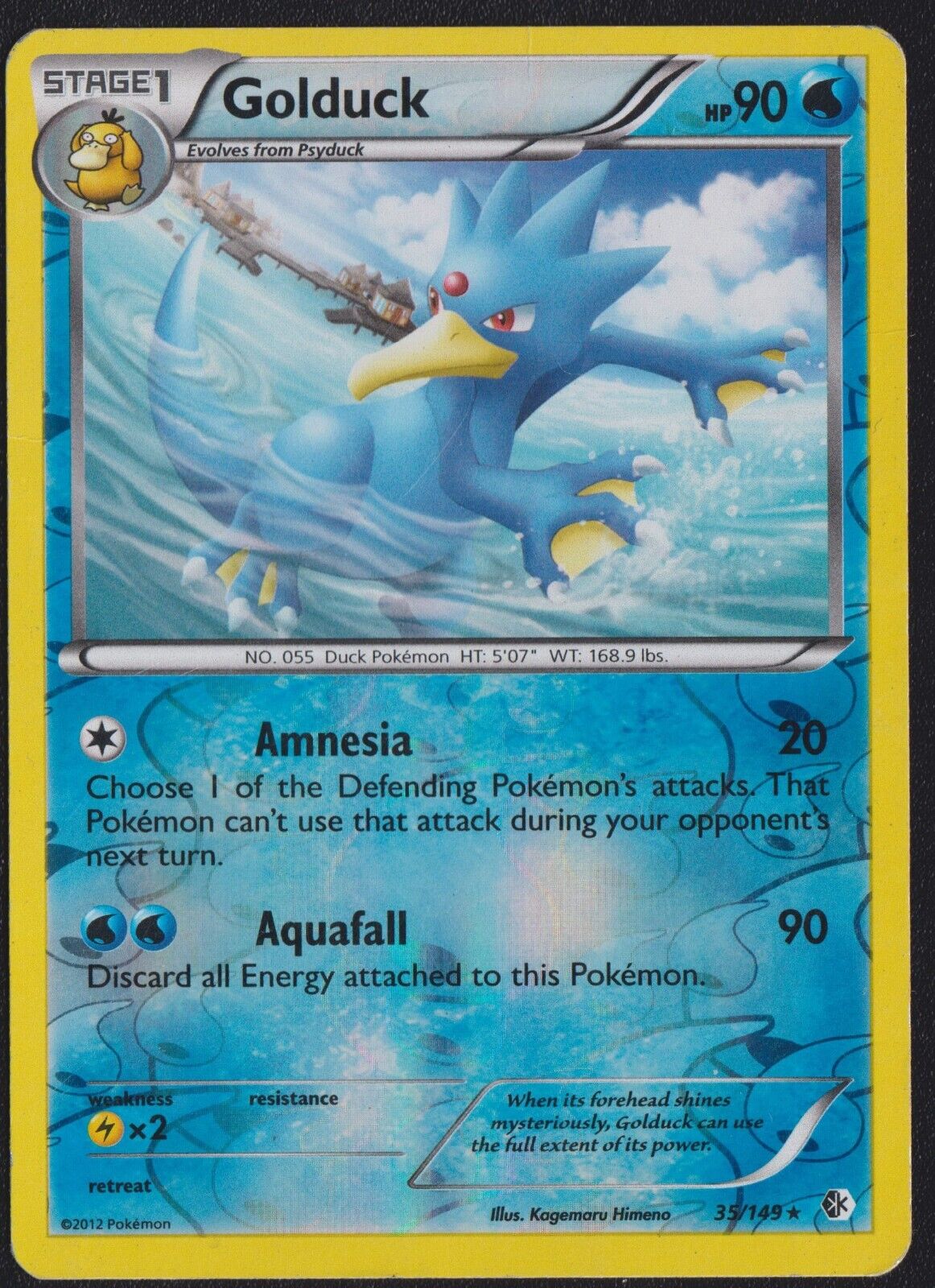 Golduck 35/149 R POKEMON CARD ENGLISH BW BOUNDARIES CROSSED REVERSE HOLO RARE