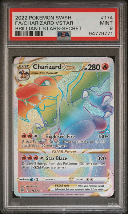 CHARIZARD VSTAR 174/172 PSA 9  POKEMON CARD ENGLISH SWSH BRILLIANT STARS HYPER