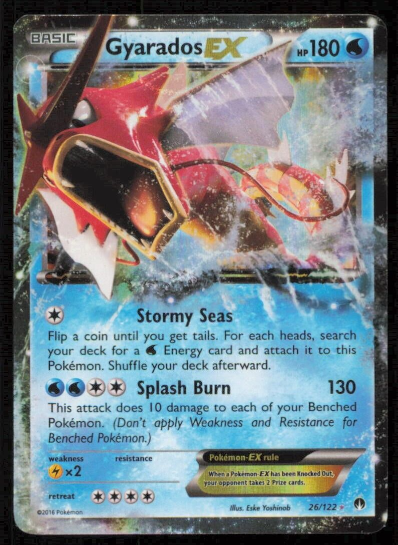 SHINY GYARADOS EX 26/122 POKEMON CARD ENGLISH XY BREAKPOINT ULTRA RARE HOLO NM