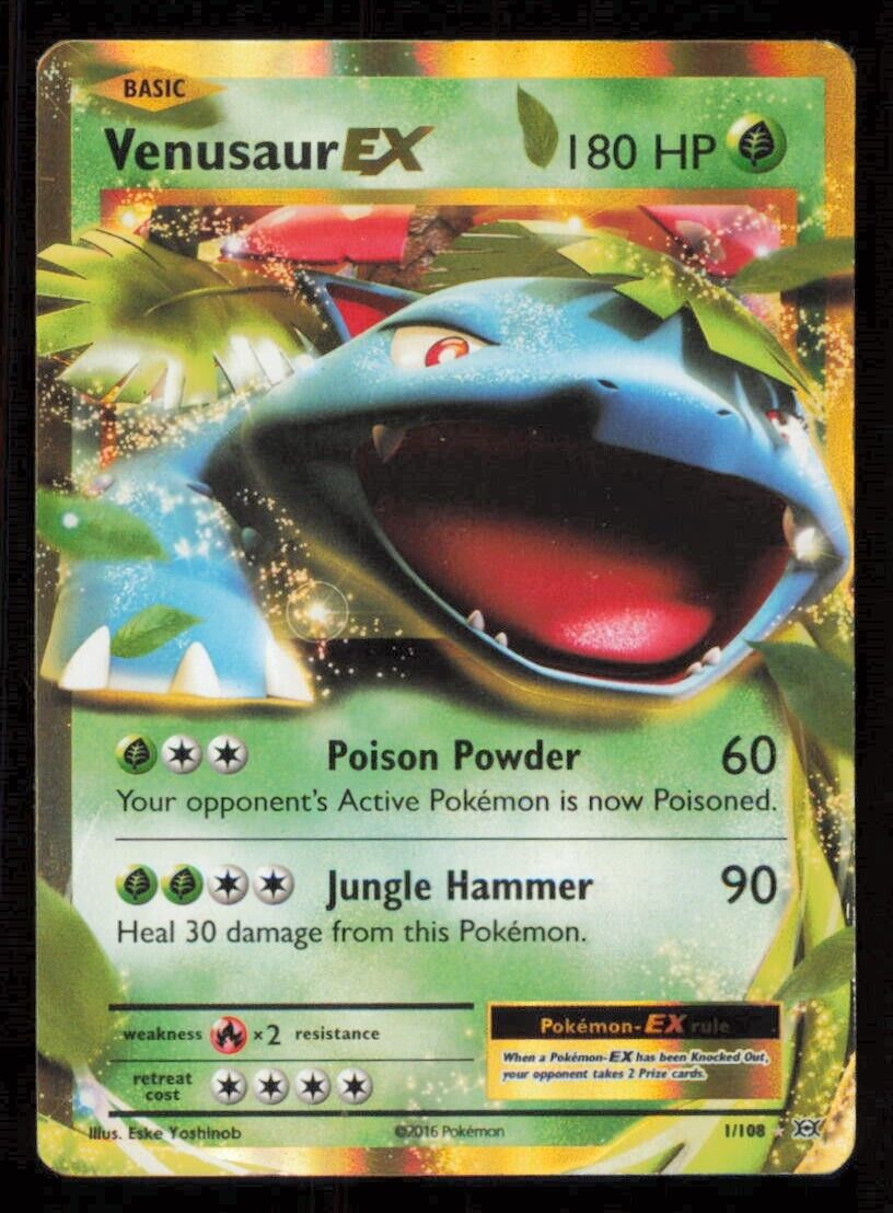 Venusaur EX  1/108 POKEMON CARD ENGLISH XY EVOLUTIONS ULTRA RARE HOLO DAMAGED