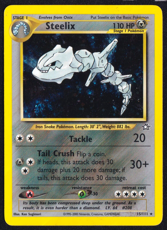 Steelix 15/111 - POKEMON CARD ENGLISH NEO GENESIS HOLO RARE WOTC - PLAYED