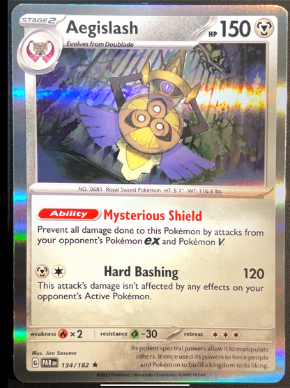 Aegislash 134/182 - POKEMON CARD ENGLISH PARADOX RIFT HOLO RARE - NM