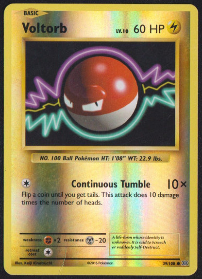 Voltorb 39/108 POKEMON CARD ENGLISH XY EVOLUTIONS REVERSE HOLO COMMON