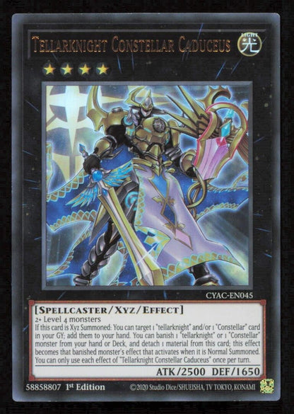 TELLARKNIGHT CONSTELLAR CADECEUS CYAC-EN045 YUGIOH ENGLISH HOLO ULTRA RARE NM 