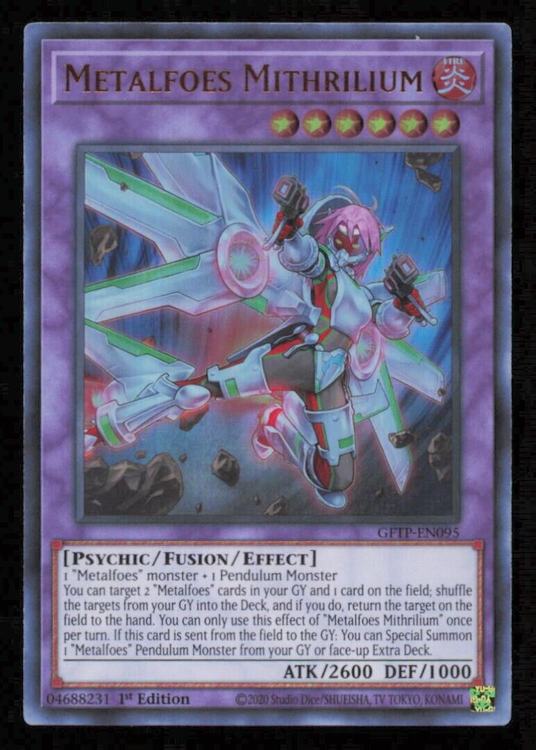 METALFOES MITHRILIUM GFTP-EN095 YUGIOH CARD ENGLISH HOLO ULTRA RARE 1st ED NM