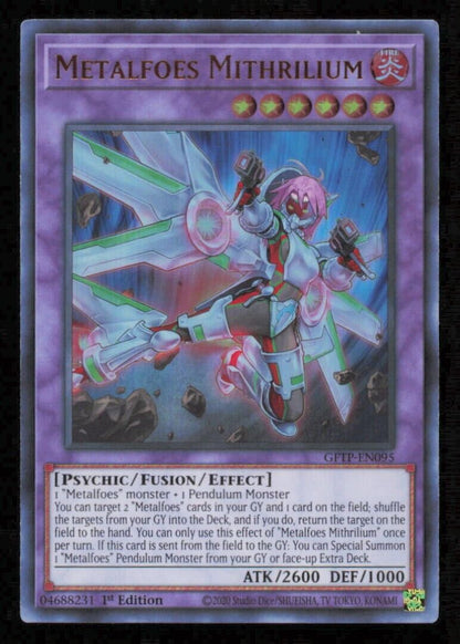 METALFOES MITHRILIUM GFTP-EN095 YUGIOH CARD ENGLISH HOLO ULTRA RARE 1st ED NM