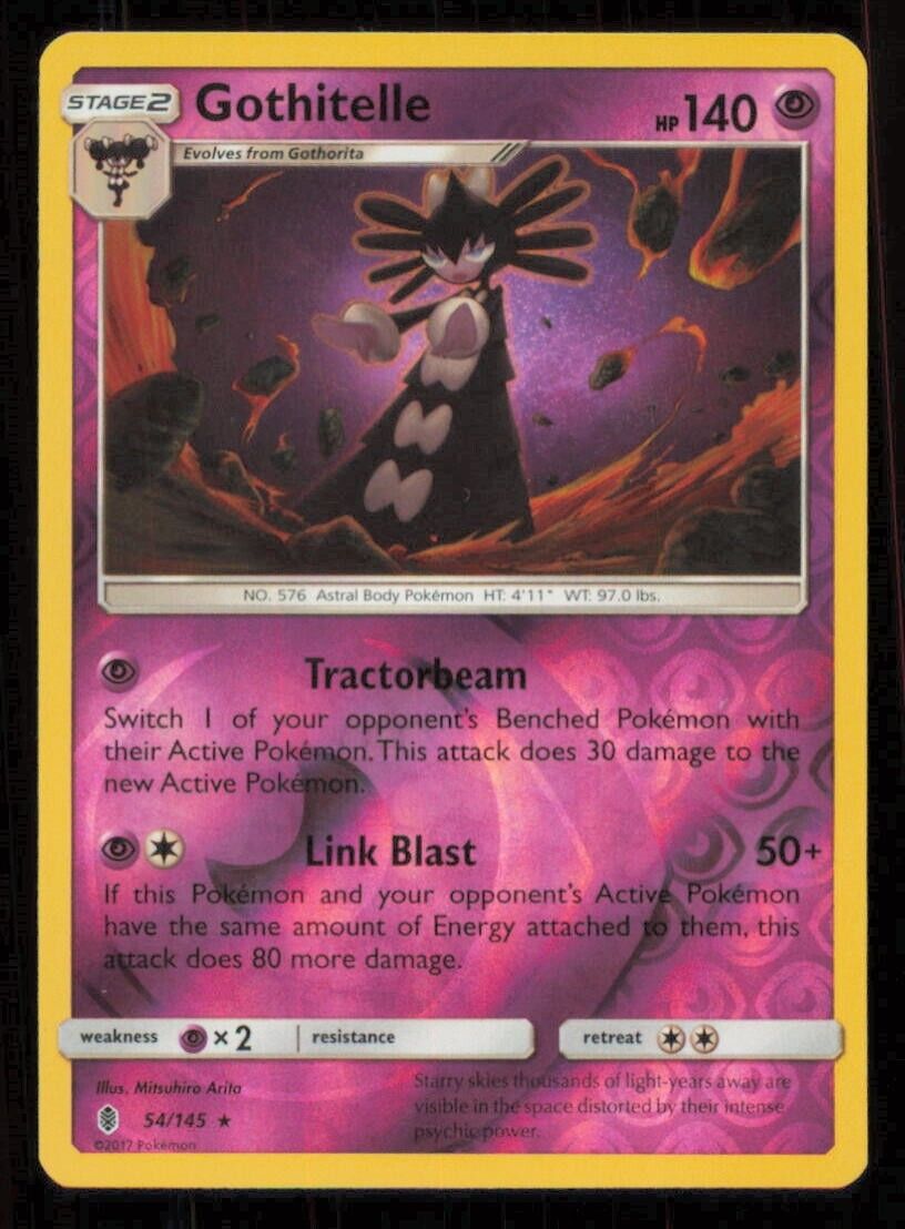 GOTHITELLE 54/145 POKEMON CARD ENGLISH SM GURADIANS RISING REVERSE UNCOMMON NM