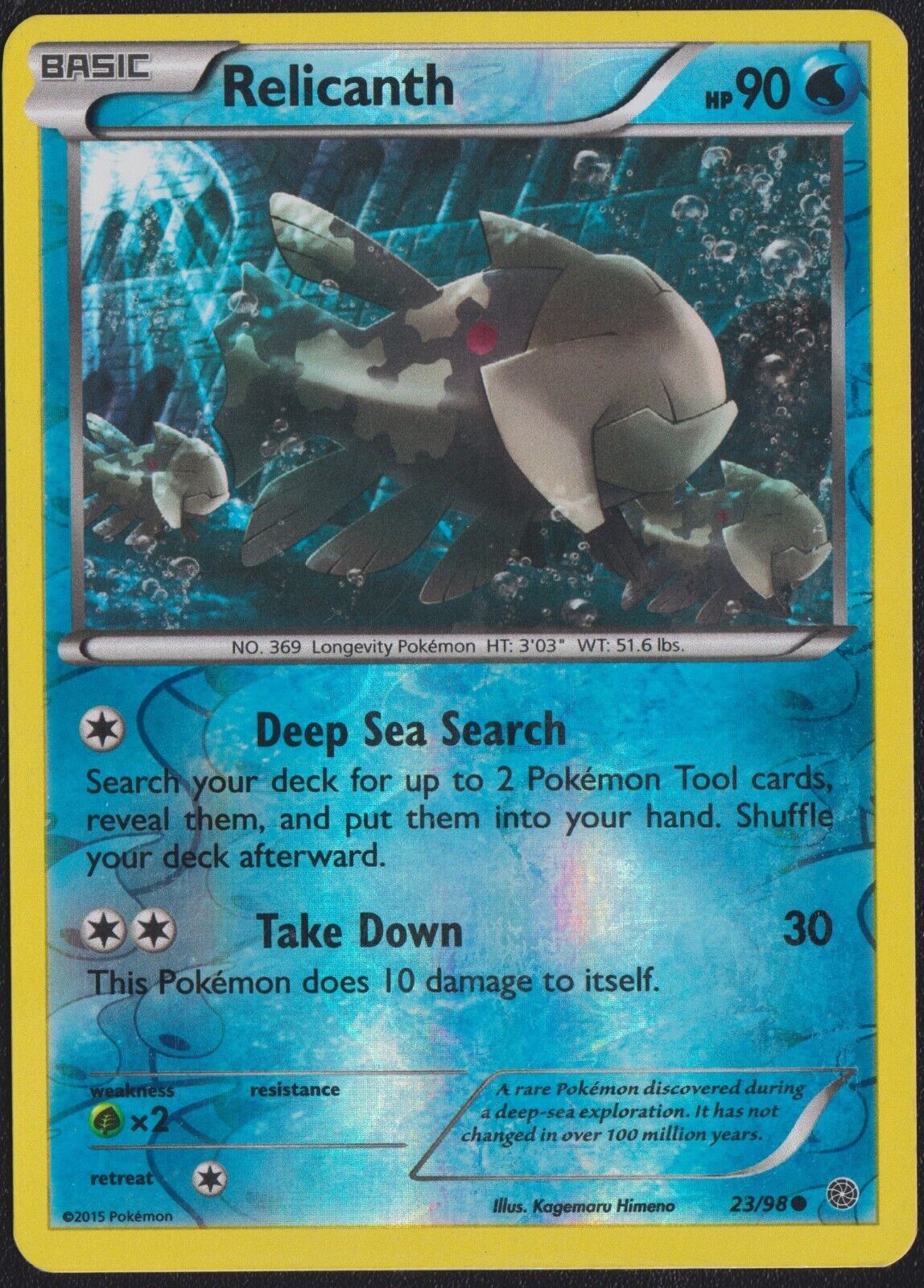 Relicanth 23/98 C POKEMON CARD ENGLISH XY ANCIENT ORIGINS RVERSE HOLO COMMON