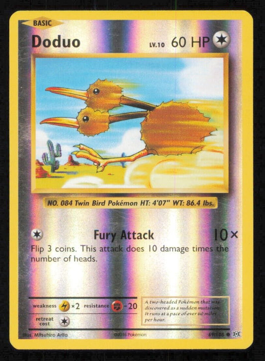 Doduo 69/108 POKEMON CARD ENGLISH XY EVOLUTIONS REVERSE HOLO - PLAYED