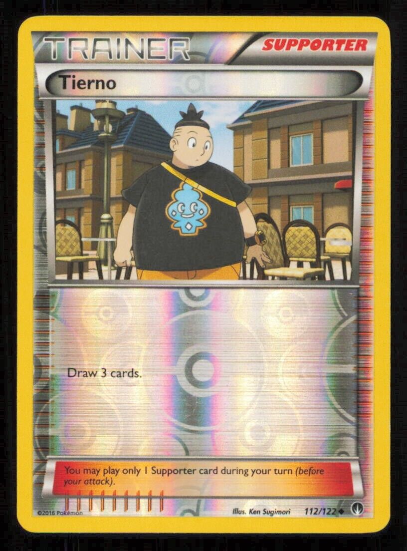 TIERNO 112/122 POKEMON CARD ENGLISH XY BREAKPOINT REVERSE TRAINER LP